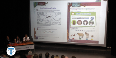 Pantalla con presentación de un libro adaptado