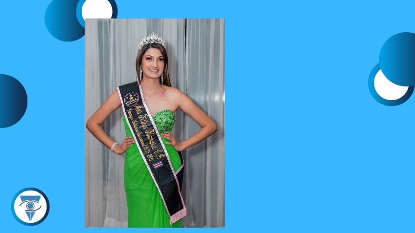Fabiana Castillo con su Corona y su banda de coronación